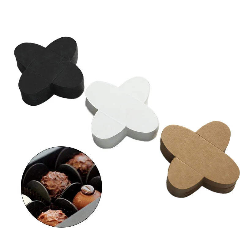 50-Pack Kraft Paper Chocolate Candy Tray Dessert Spacers