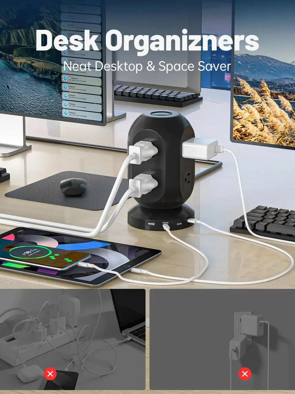 Lantern Tower Socket Extender 20W PD Fast Charging US Plug Peaceful Pleasures Health and Wellness