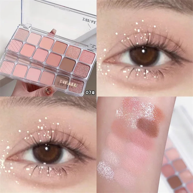 12-Color Glitter Shimmer Eyeshadow Palette | Peach & Pearl