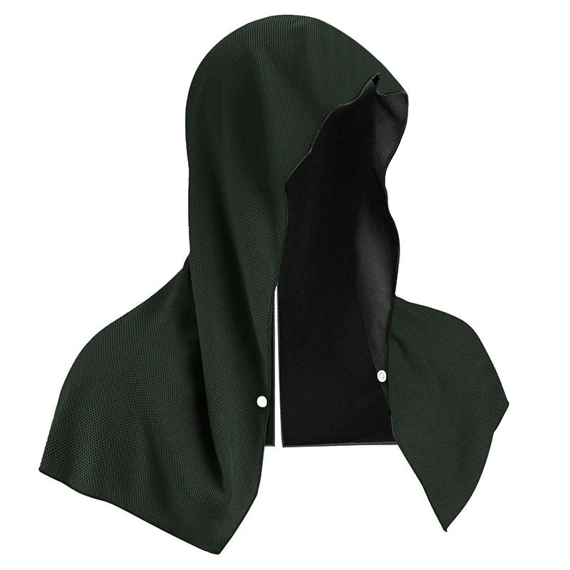 Outdoor Sports Sun Protection and Cooling Towel Gym Beach Camping U-shaped Cooling Hoodie Headscarf Quick-drying Towel Peaceful Pleasures Health and Wellness black
