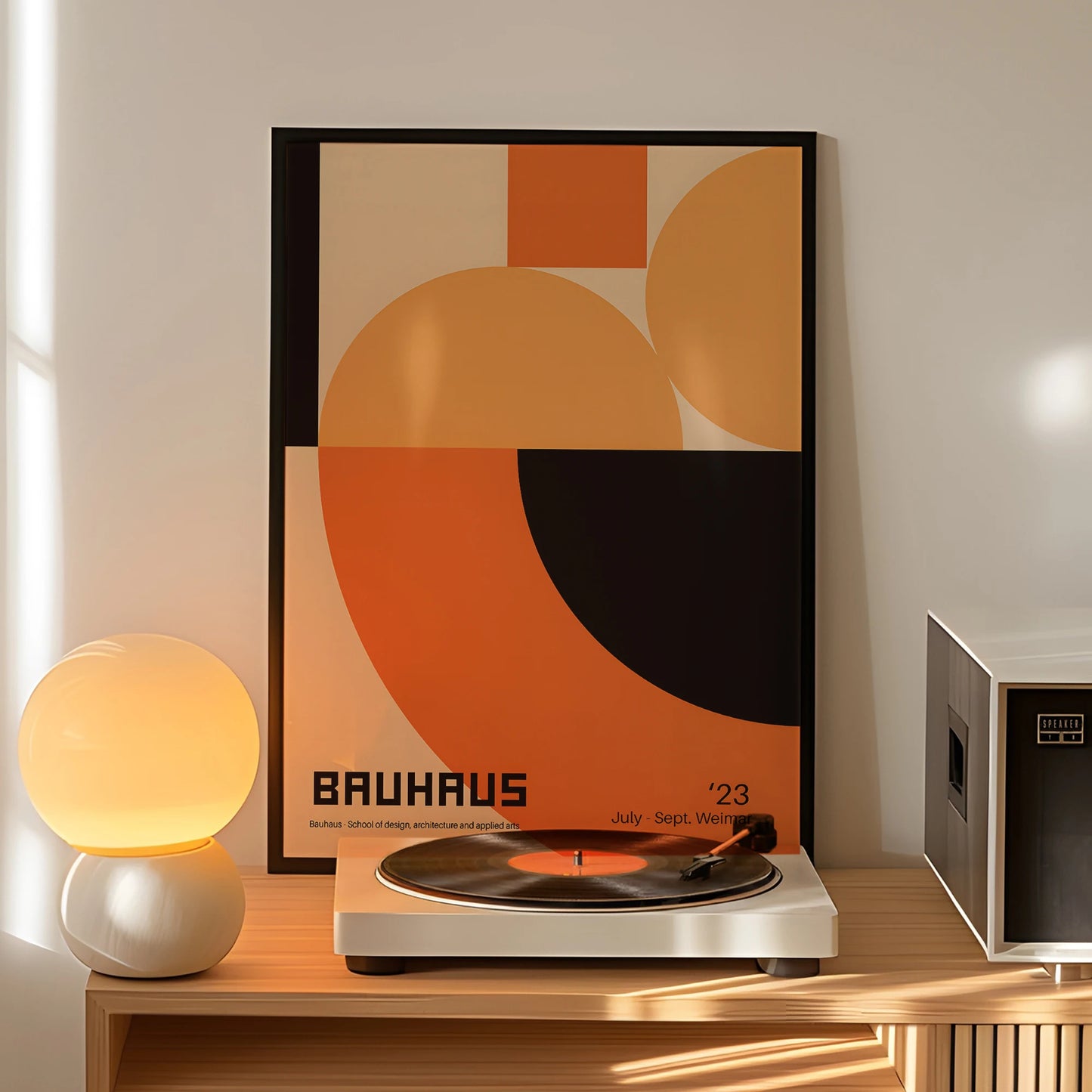 Modern Geometry Bauhaus School Orange Wall Art Prints Aluminum Frame Canvas Painting Poster Picture For Living Room Home Decor Peaceful Pleasures Health and Wellness