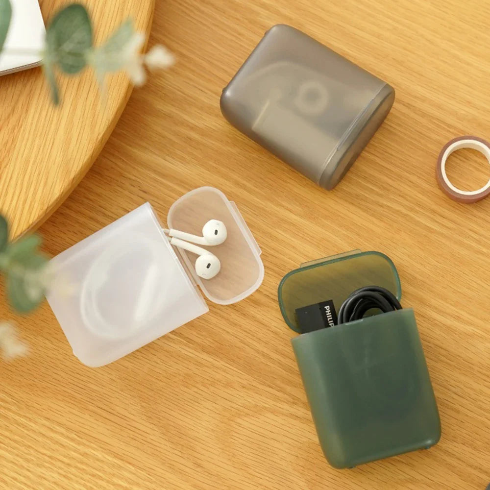 Mini Plastic Storage Box with Lid | Cable & Accessory Organizer