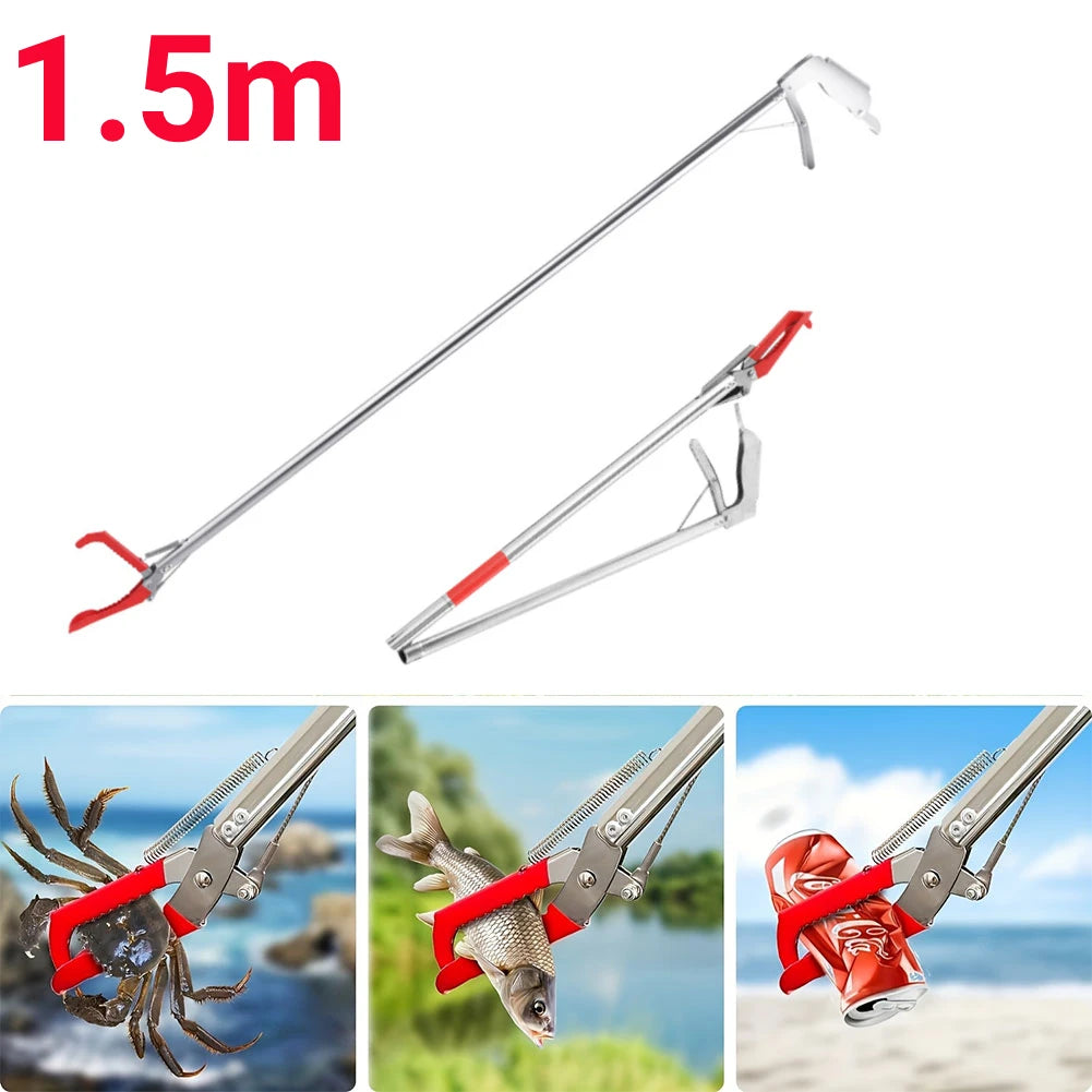 1.5m Foldable Snake Tongs – Stainless Steel Reptile Grabber