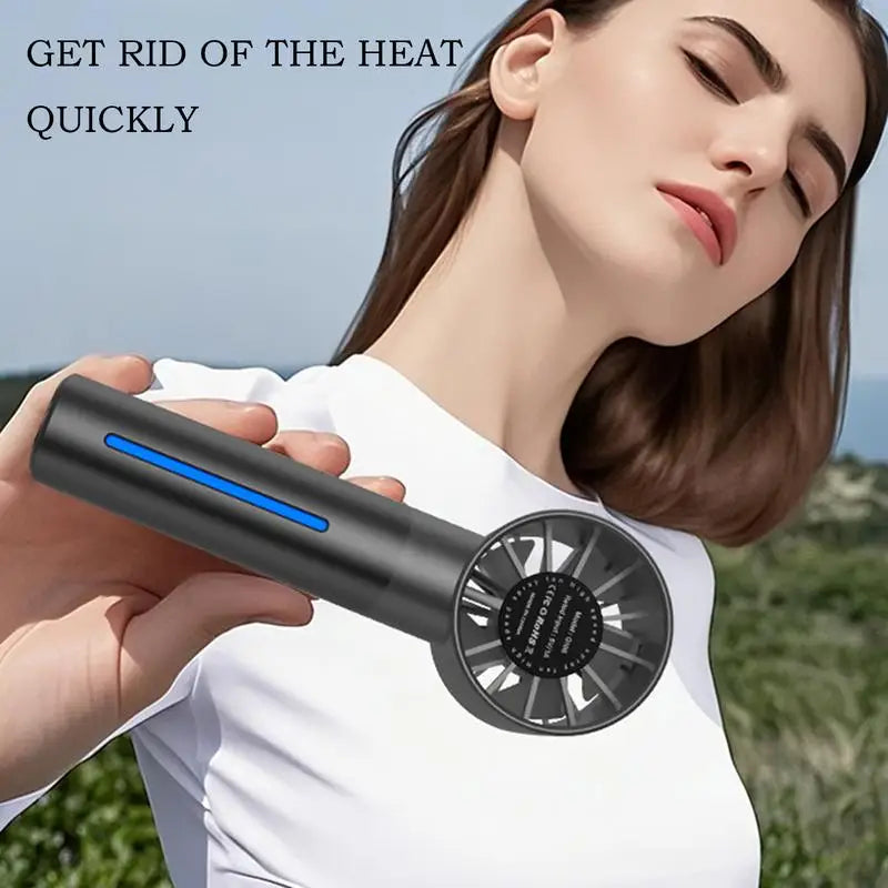 Small Handheld Fan 5 Speed Adjustable Portable Handheld Fan Personal Handheld Misting Fan Cooling Electronics Product Peaceful Pleasures Health and Wellness
