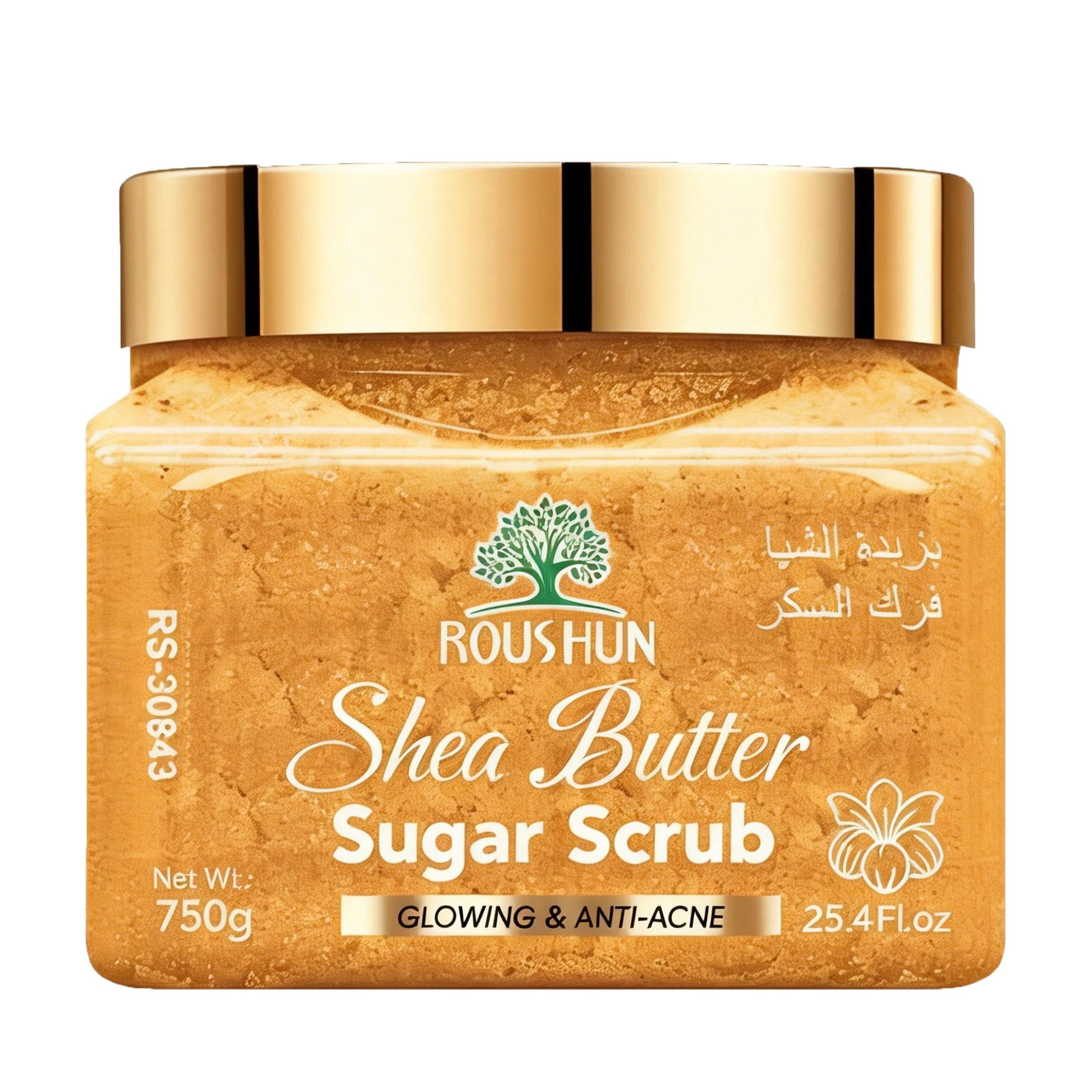 ROUSHUN Shea Butter sugar scrub Large Capacity Family Pack Body Scrub Gentle Deep Cleansing Skin Peaceful Pleasures Health and Wellness Shea Butter sugar sc