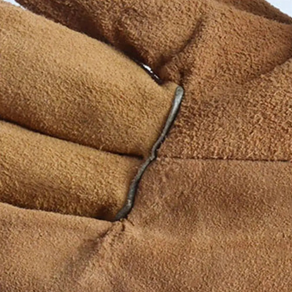 1 Pair Abrasion Resistant Leather Work Gloves Thickened Labor Protection Cowhide Welding Gloves Comfortable Heat Resistant Peaceful Pleasures Health and Wellness