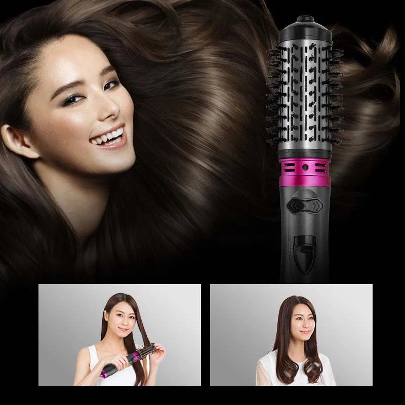 Multifunctional 3 In 1 Hot Air Brush Automatic Rotating Curler Round Rotating Rotating Hair Brush Hot Air Dryer Volumizer Styler Peaceful Pleasures Health and Wellness