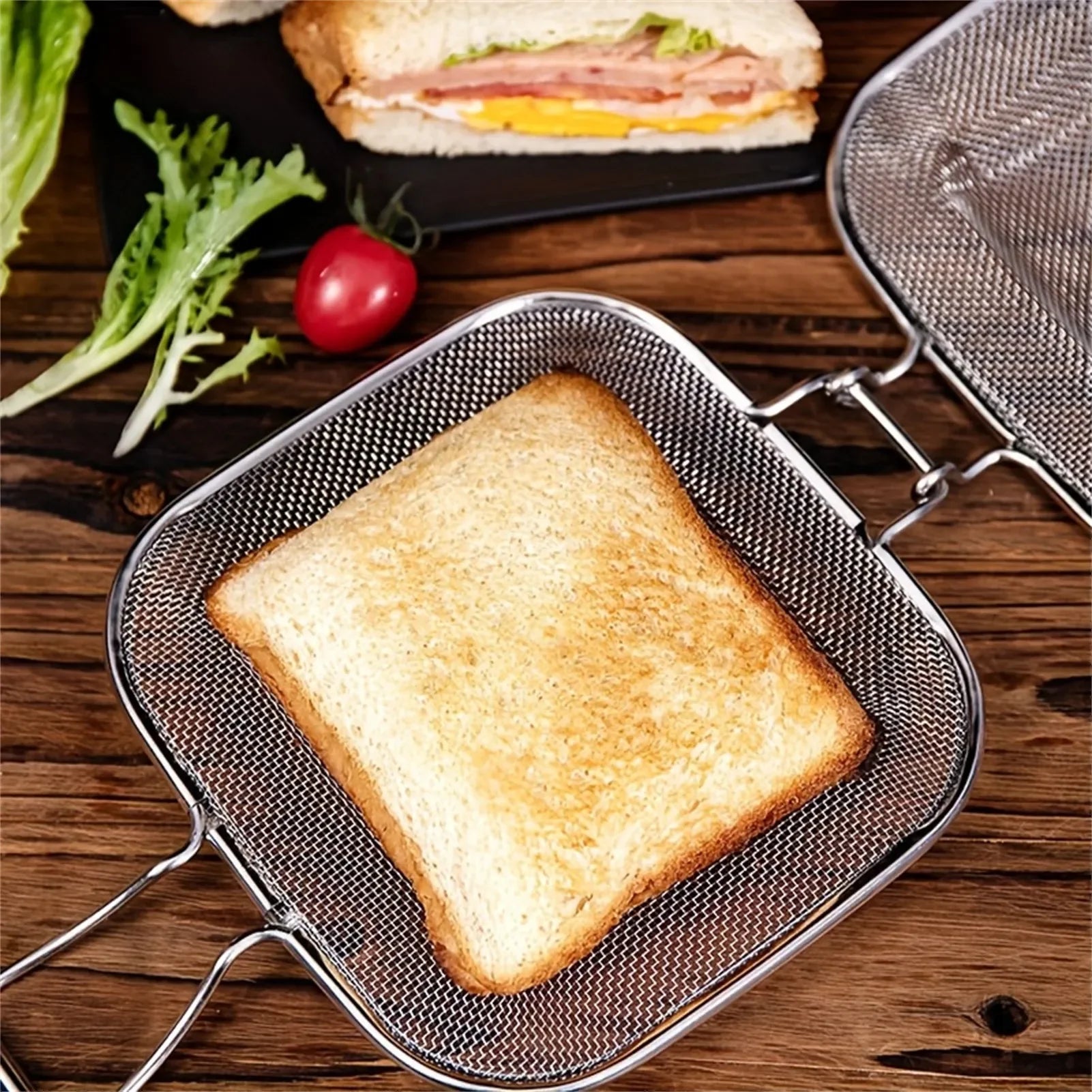Practical Kitchen Tools Stainless Steel 304 Baking Rack Bread Sandwich Raster Cooling Rack Sandwich Mold Oven Sandwich Clip New Peaceful Pleasures Health and Wellness
