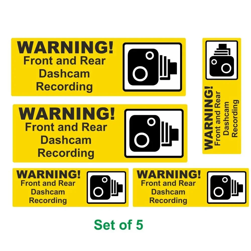 Pack of 5 Dash Cam Recording Laminated Vinyl Warning Stickers Taxi Car Minibus Van etc Peaceful Pleasures Health and Wellness