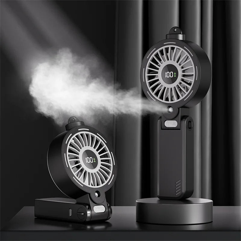Portable Mist Fan USB Rechargeable 3600mAh | Spray & Nightlight