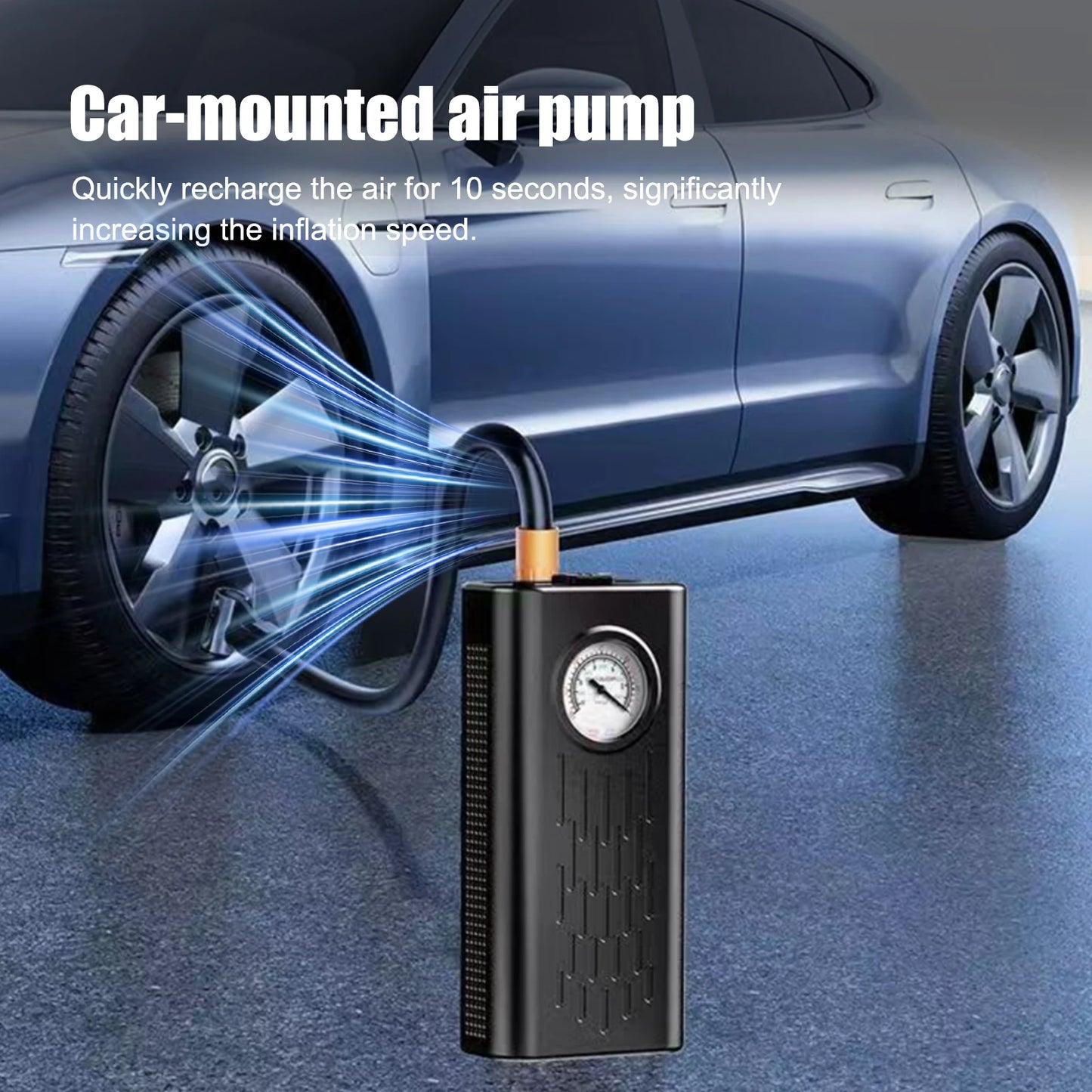 Cordless Portable Tire Inflator | Pointer Gauge Air Compressor