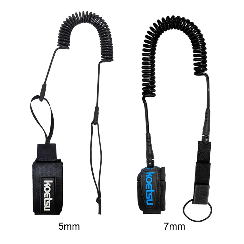 Coiled TPU Surfboard Leash – SUP Ankle & Wrist Strap Peaceful Pleasures Health and Wellness