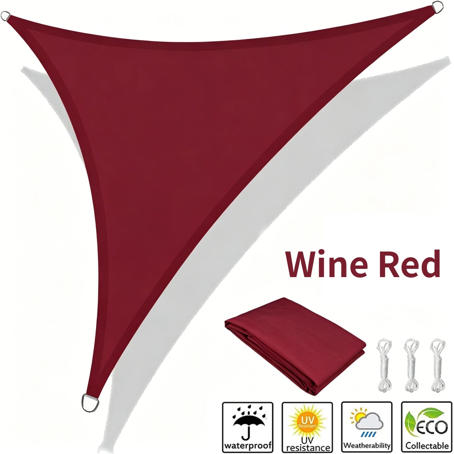 Waterproof Triangle Shade Sail UV Canopy 5x5x5 / 5x5x7M