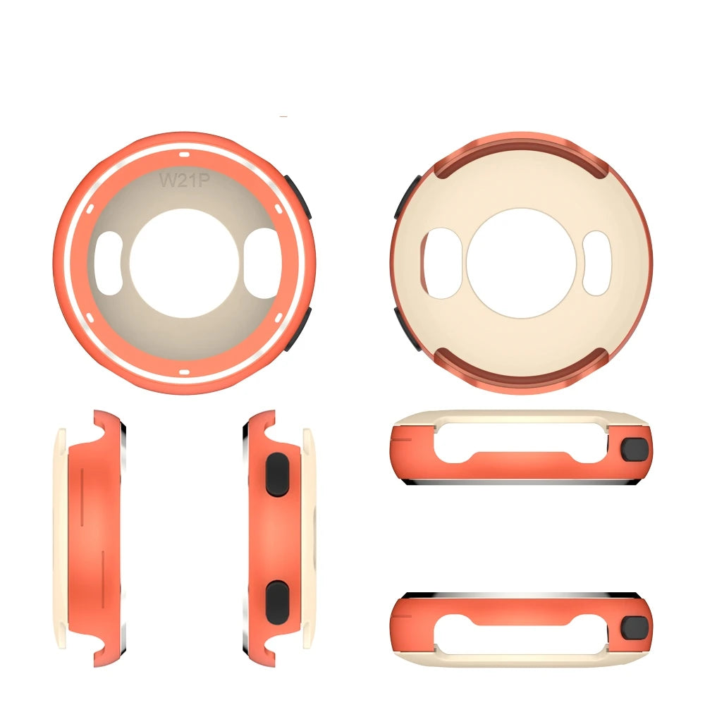 Anti-Drop Metal Case For Garmin Vivoactive 5/Active 5 Smartwatch Metal Case Bezel Case Solid Color Replacement Hard Case Peaceful Pleasures Health and Wellness Orange