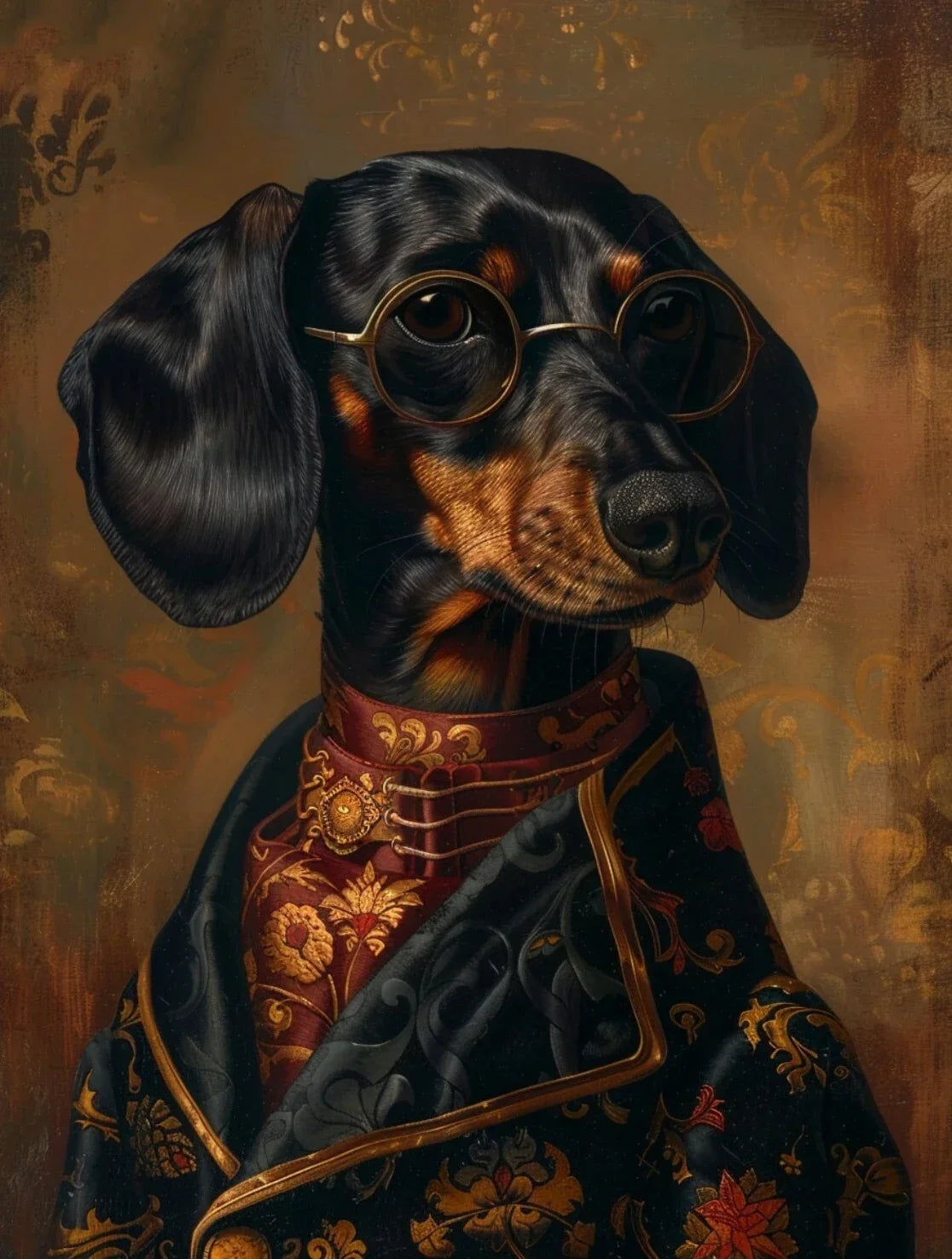 Funny Renaissance Labrador Dog Canvas Wall Art | Royal Pet Portrait