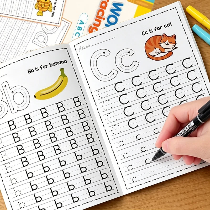 32-Page Alphabet A-z Exercise Book Writing Practice Creative Coloring