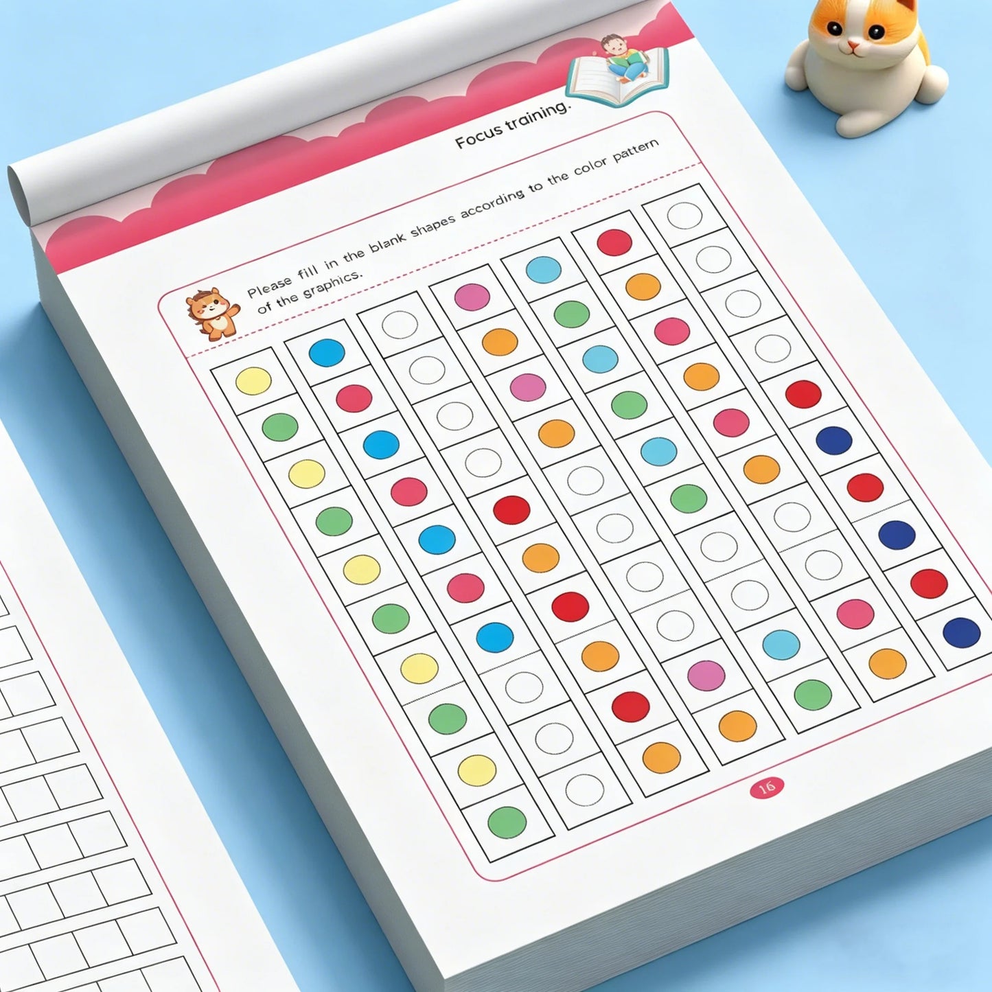 32 Pages Focus Skills Workbook Kids Concentration Training Activity