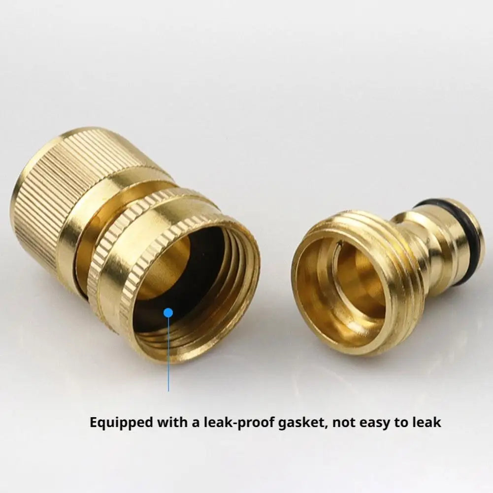 1PCS Brass Garden Hose Quick Connect Fitting3/4" Water Hose Connector Male Female Threads Universal Hose Adapter for Watering Peaceful Pleasures Health and Wellness