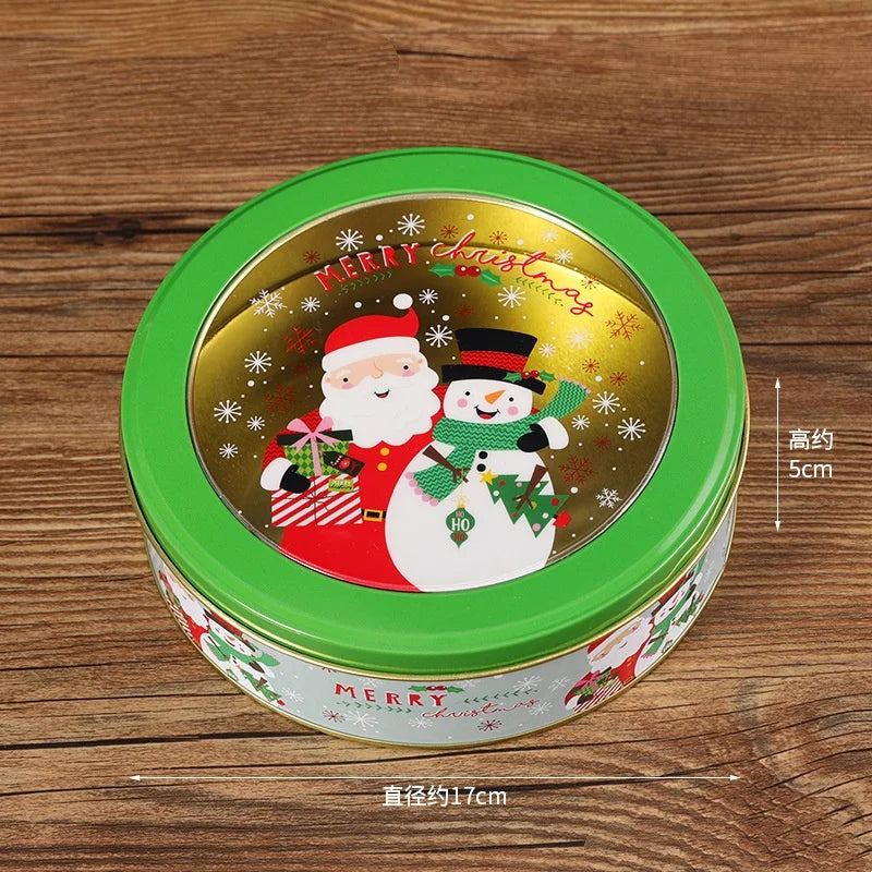 Christmas Metal Tin Candy Cookie Gift Box | Festive Packaging