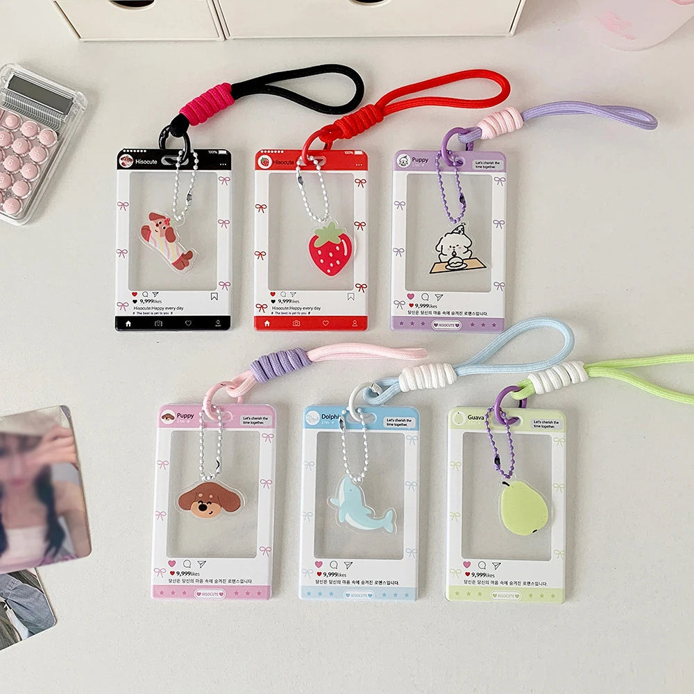 Korean Fruit 3-inch Portable Card Case Cute Strawberry Pear Shaped