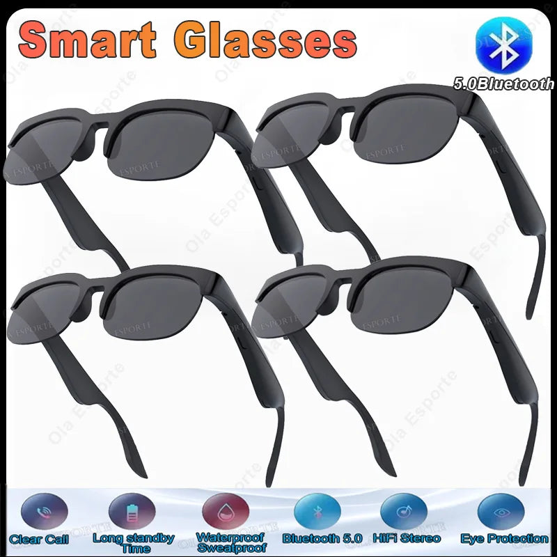 2026 New Smart Glasses Bluetooth Call Voice Assistant Music Outdoor Sport Smartglasses Men Women UV-Protection SunGlasses Peaceful Pleasures Health and Wellness 4Bk