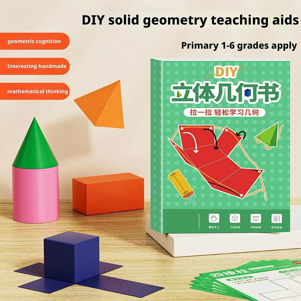 3D Geometry Children's Quiet Book Montessori Education Tracking Workbook Spatial Thinking DIY Math Learning Book Peaceful Pleasures Health and Wellness