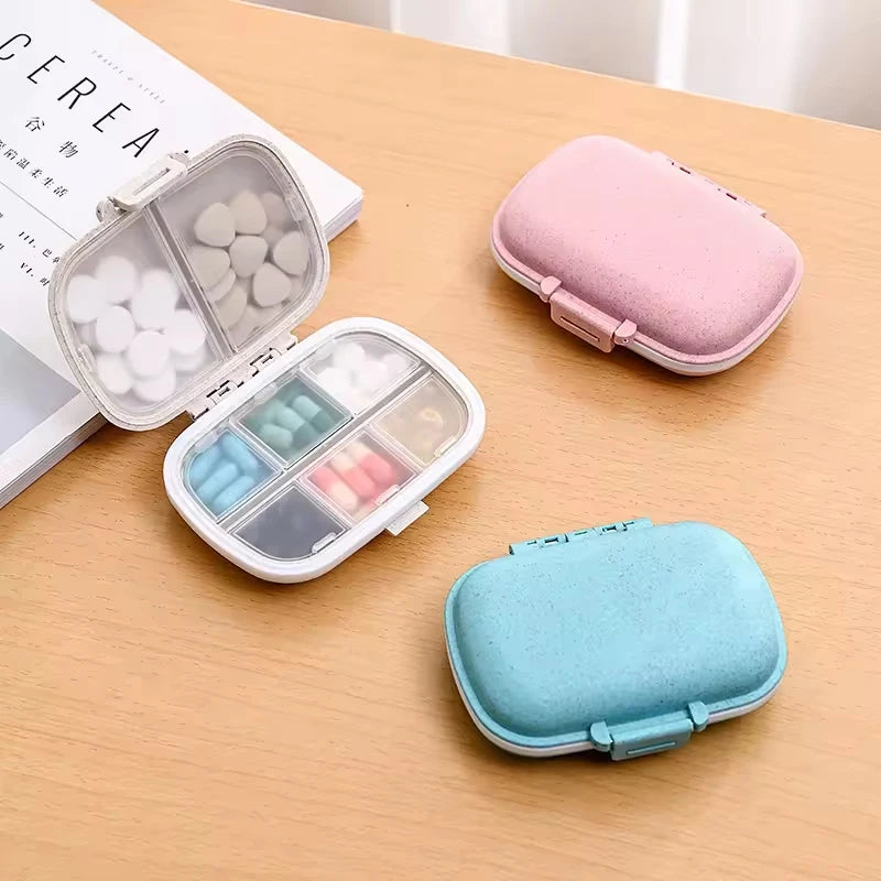 8 Grids Mini Portable Pill Box Travel Medicine Holder Foldable Tablet Storage Drug Case Container Dispenser Organizer Tools Peaceful Pleasures Health and Wellness