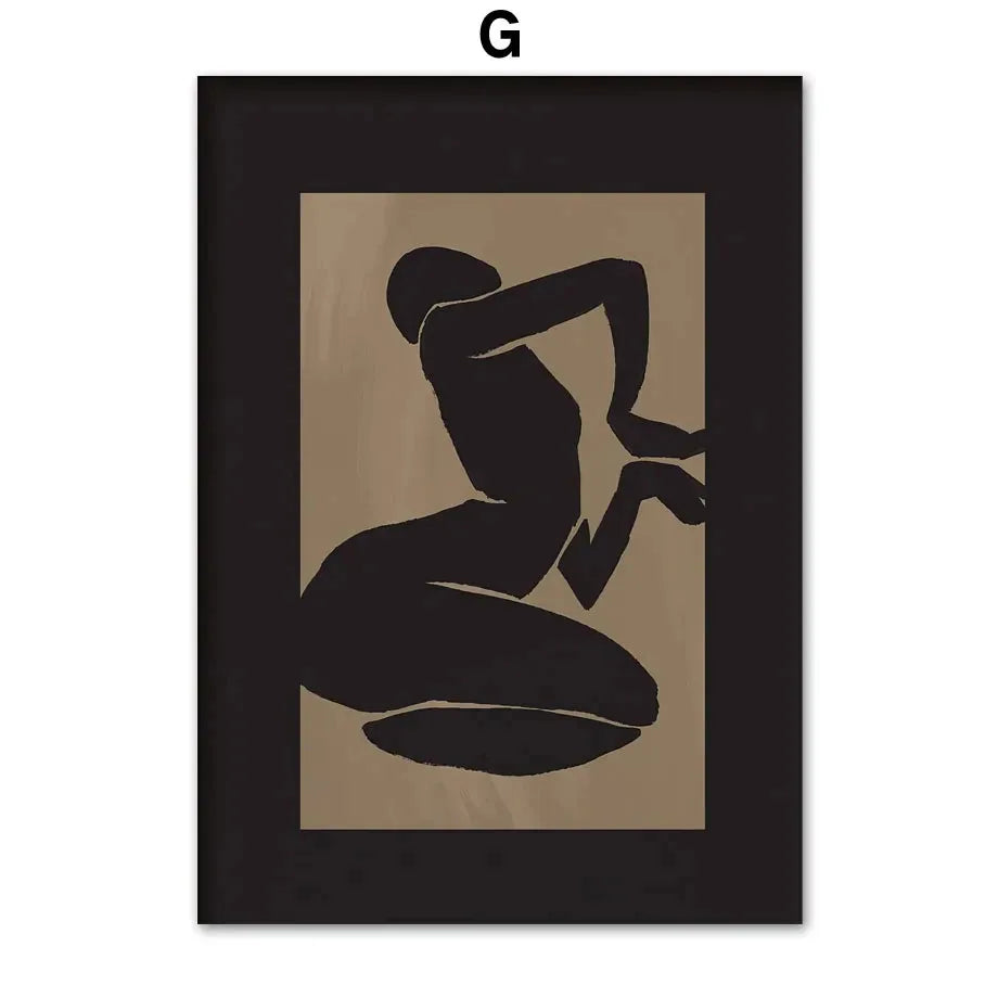 1pc frameless Canvas painting Simple Nordic Picasso Boho Black Abstract Posters Prints Canvas Painting Minimalism Wall Art Pi Peaceful Pleasures Health and Wellness G 40x50cm Unframed