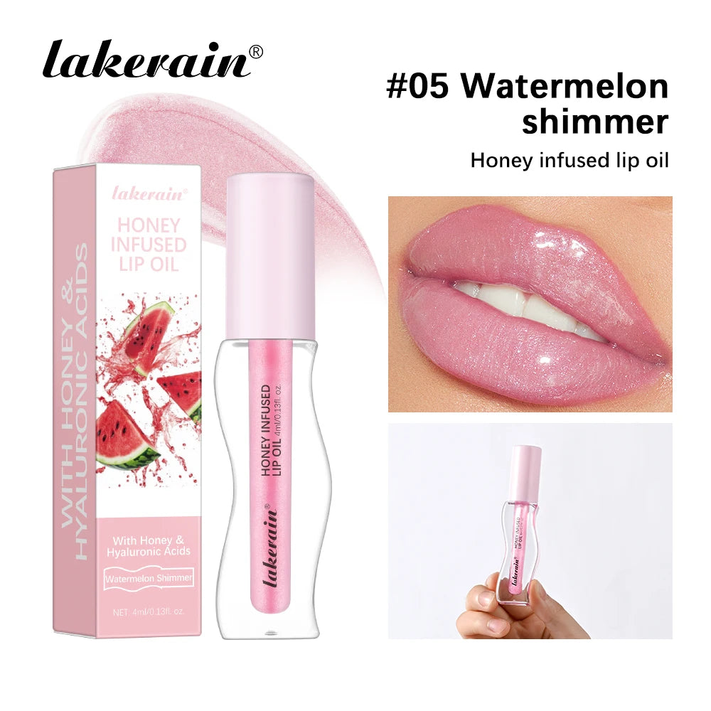 Crystal Fruit Honey Essence Lip Oil Sexy Plump Lip Jelly Strawberry Tinted Lip Liquid Waterproof Moisturize Oil Lipgloss Makeup Peaceful Pleasures Health and Wellness 05 WATERMELON