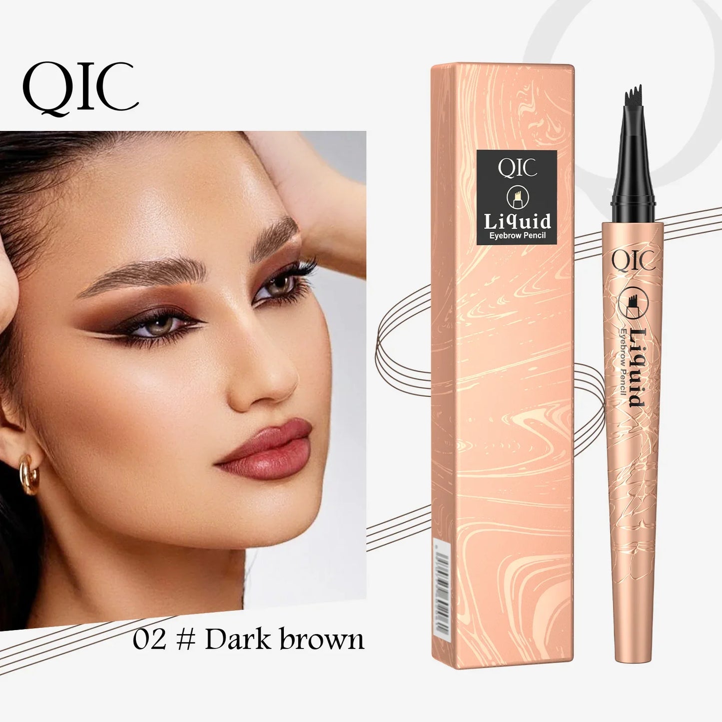 QIC 4-Tip Microblading Eyebrow Pen – Waterproof, 4 Colors