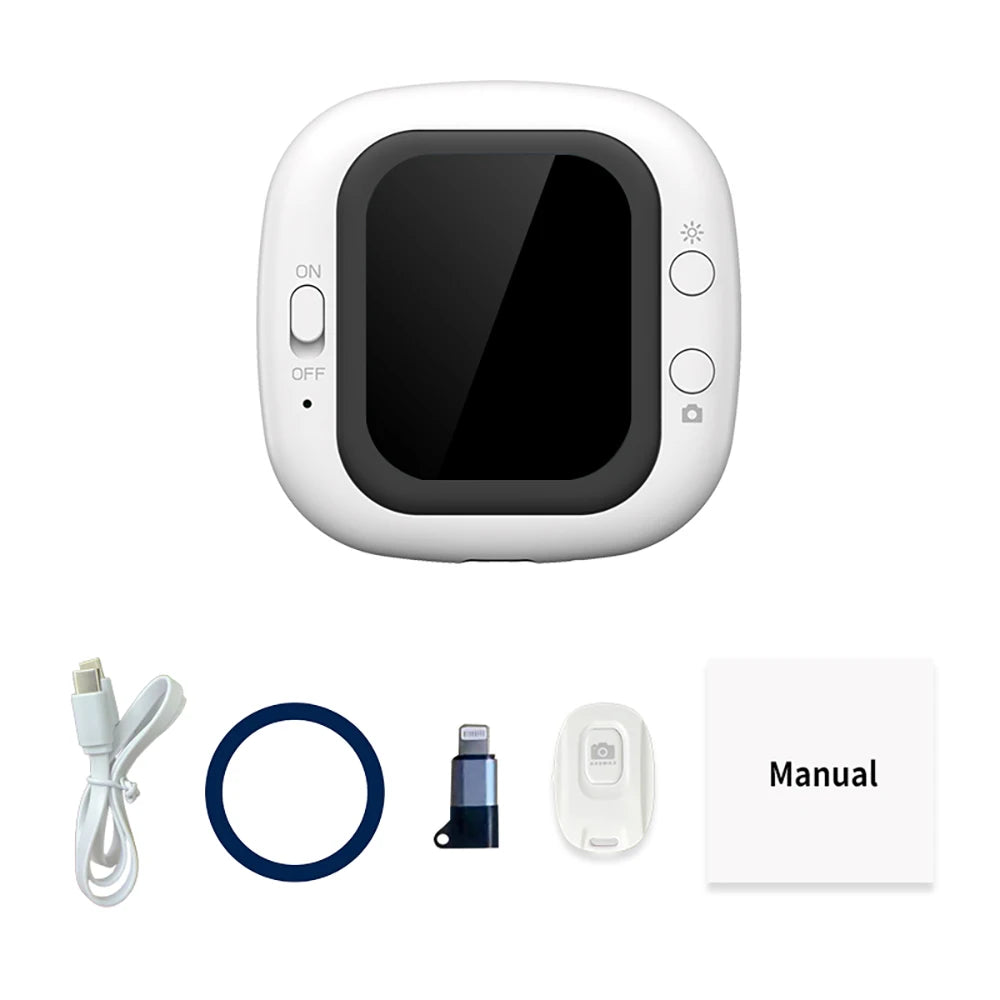 Selfie Monitor Screen Clip for iPhone – Rear Camera Vlog Peaceful Pleasures Health and Wellness White