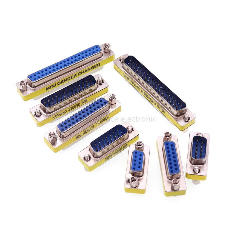 2PCS DB9 DB15 DB25 Gender Changer Adapter RS232 Com D-Sub To Male Female VGA Plug Connector 3Row 15Pin Peaceful Pleasures Health and Wellness