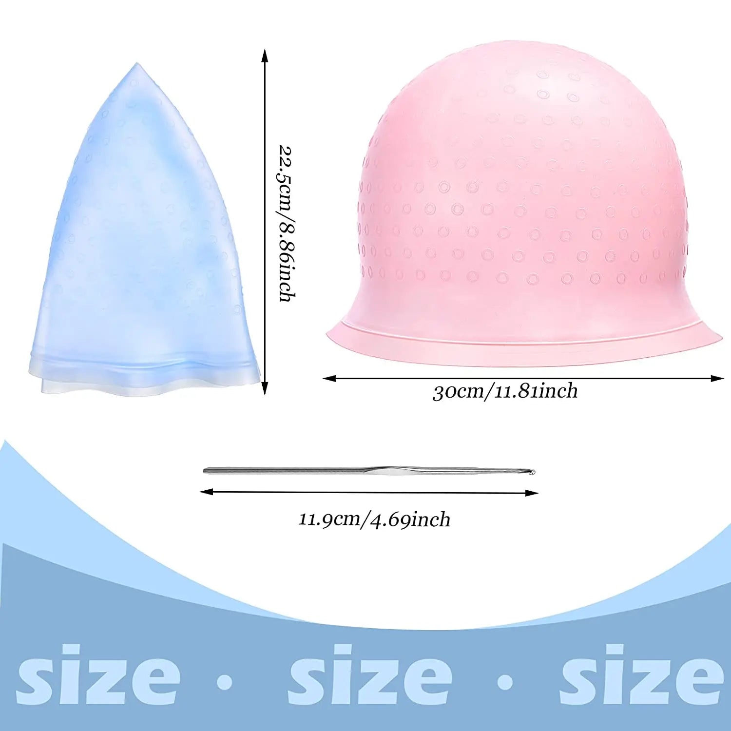 Salon Silicone Hair Coloring Cap Highlight Cap Reusable Needle Hair Dying Frosting Cap Hair Dye Hat Hairstyling Tool Accessories Peaceful Pleasures Health and Wellness