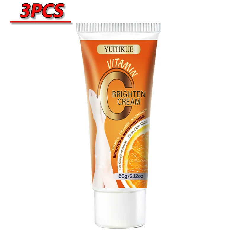 Vitamin C Brighten Cream with Collagen Niacinamide Moisturizing Even Skin Tone Brightening Body Cream for Sensitive Areas 60g Peaceful Pleasures Health and Wellness 3pcs