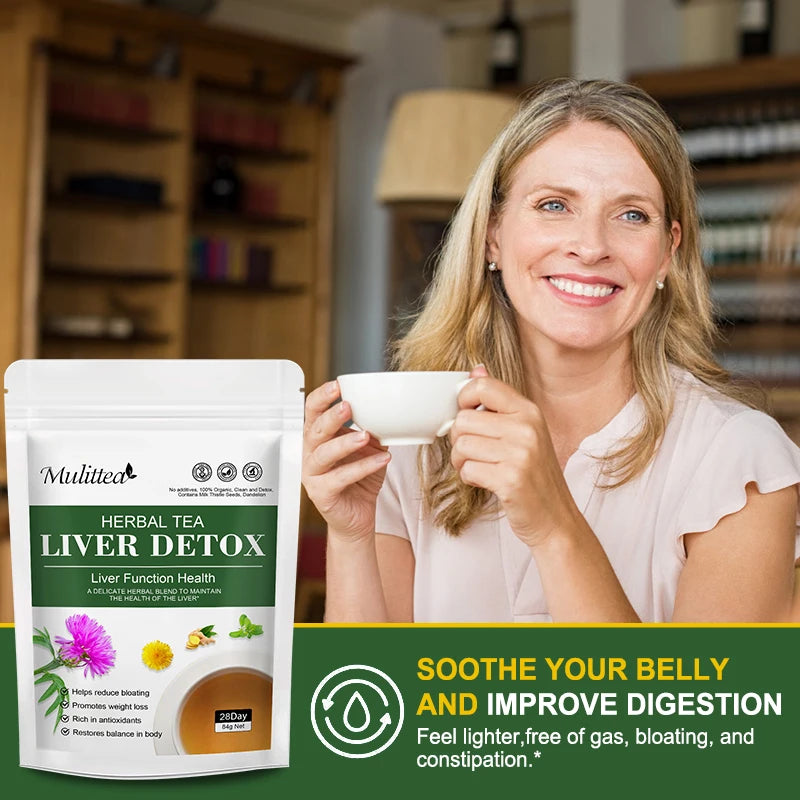 Liver Detox Tea – Dandelion Root, Milk Thistle & Turmeric | 42-Day Supply Peaceful Pleasures Health and Wellness