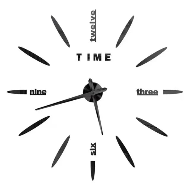 Large 3D DIY Acrylic Wall Clock – Luminous, Frameless, Adjustable 40–130cm for Living Room & Home Decor
