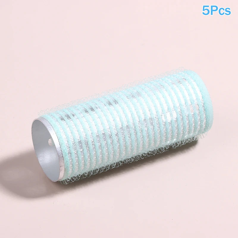 1/5Pcs Bangs Roller Set Hook & Loop Aluminium Silver Core Self Grip Styling Hair Rollers Hot Thermal Volume Curler 30X80mm Peaceful Pleasures Health and Wellness 5Pcs lack blue