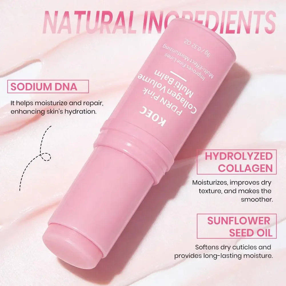 White Truffle Multi Balm Stick & PDRN Pink Collagen Volume Serum Stick Moisturizing Glowy Fade Fine Lines Finish Solid Skincare Peaceful Pleasures Health and Wellness