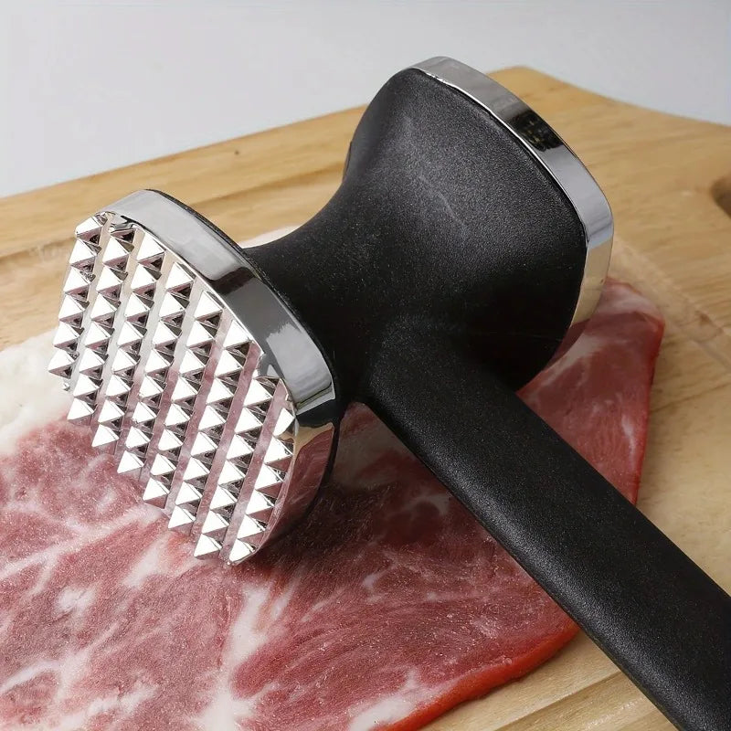 Stainless Steel Heavy Duty Meat Tenderizer Hammer with Rubber Grip for Effortless Pounding And Tenderizing Kitchen Tool Peaceful Pleasures Health and Wellness