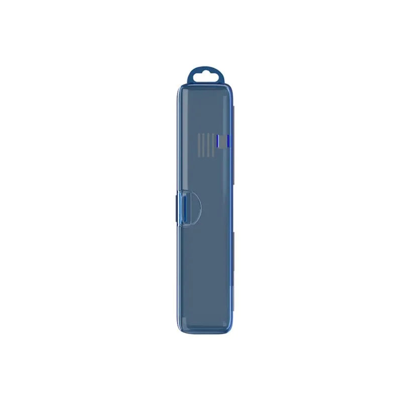 Toothbrush Box Transparent Organizer Case Travel Portable Toothbrush Holder Plastic Toothpaste Box Storage Container Peaceful Pleasures Health and Wellness Blue