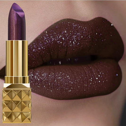 KAFURUX Glitter Metallic Lipstick – Pearlescent Long-Lasting Lip Glitter Metallic Lipstick Oasis Select