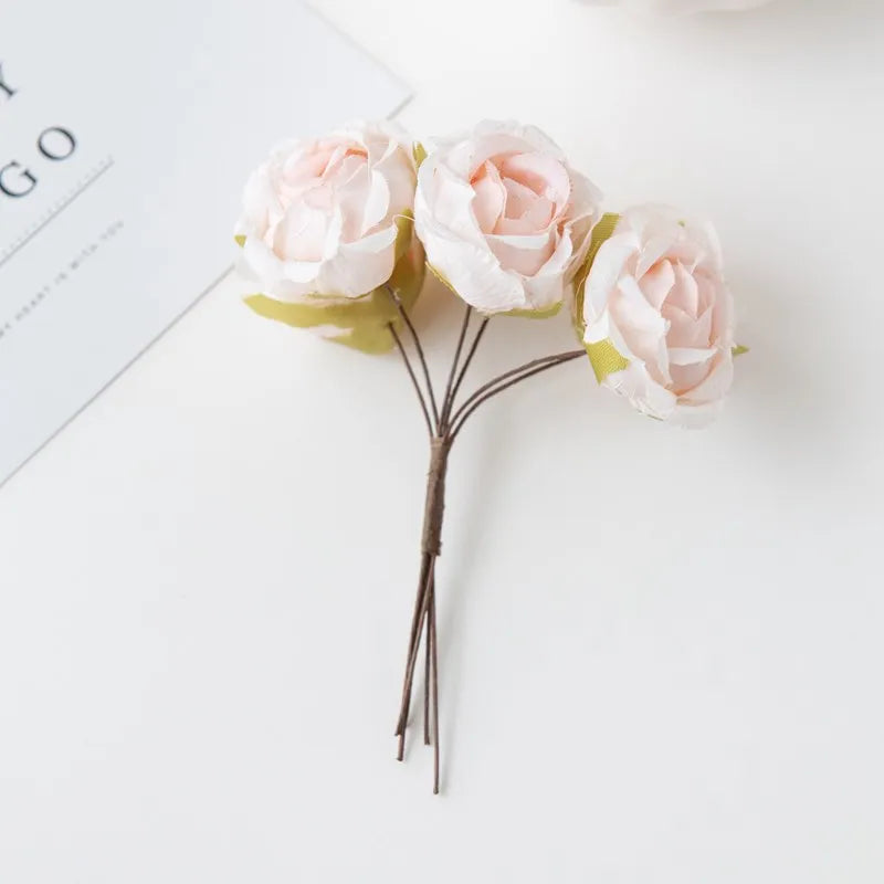Silk Tea Rose Artificial Flower Bouquet for Wedding & Home Décor