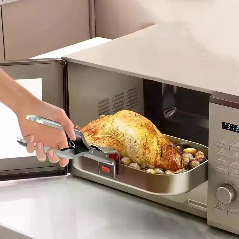 Air Fryer Plate Holder Tongs – Heat-Resistant Stainless Dish Clip
