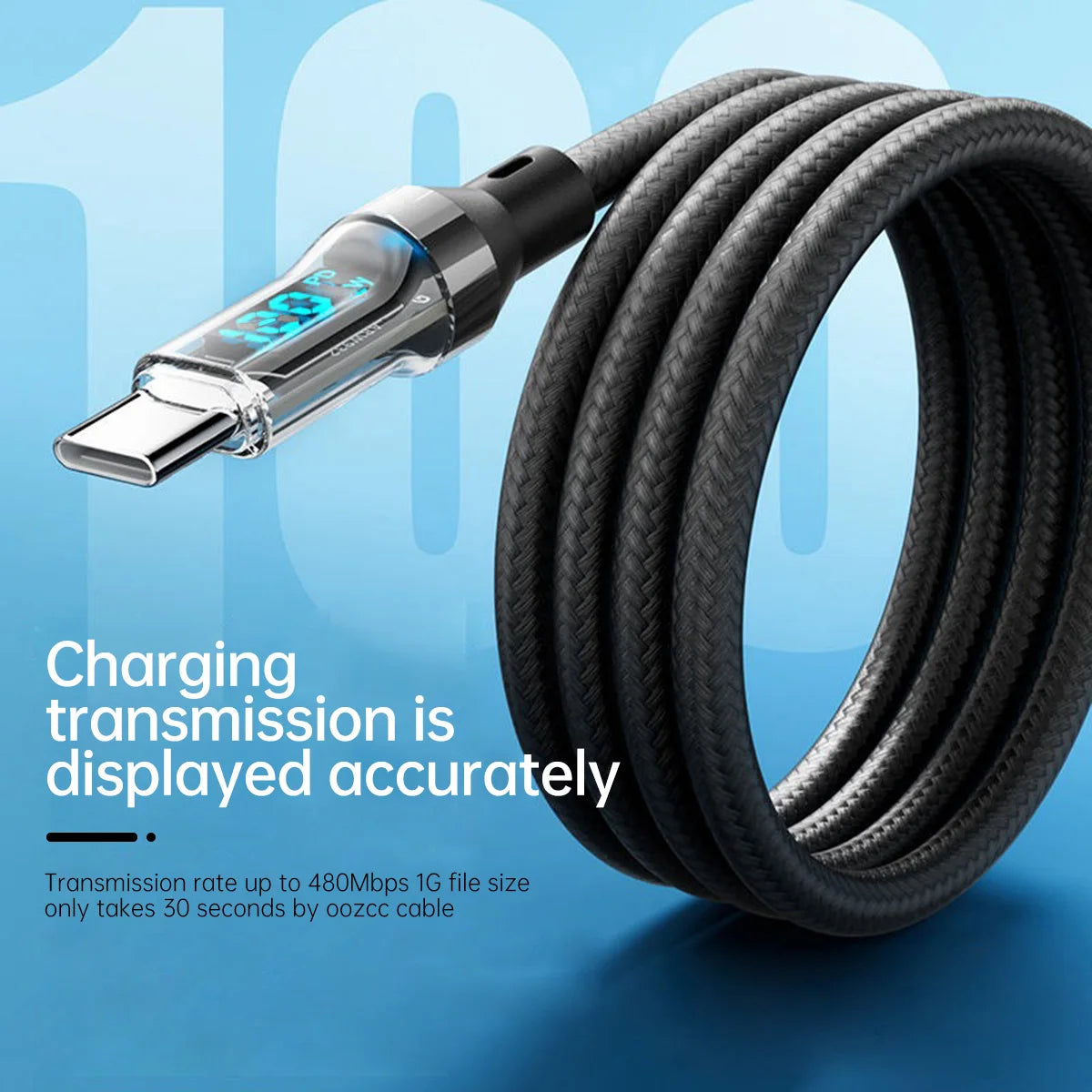 120W USB-C Fast Charging Cable LED Display | C to C & A to C Peaceful Pleasures Health and Wellness