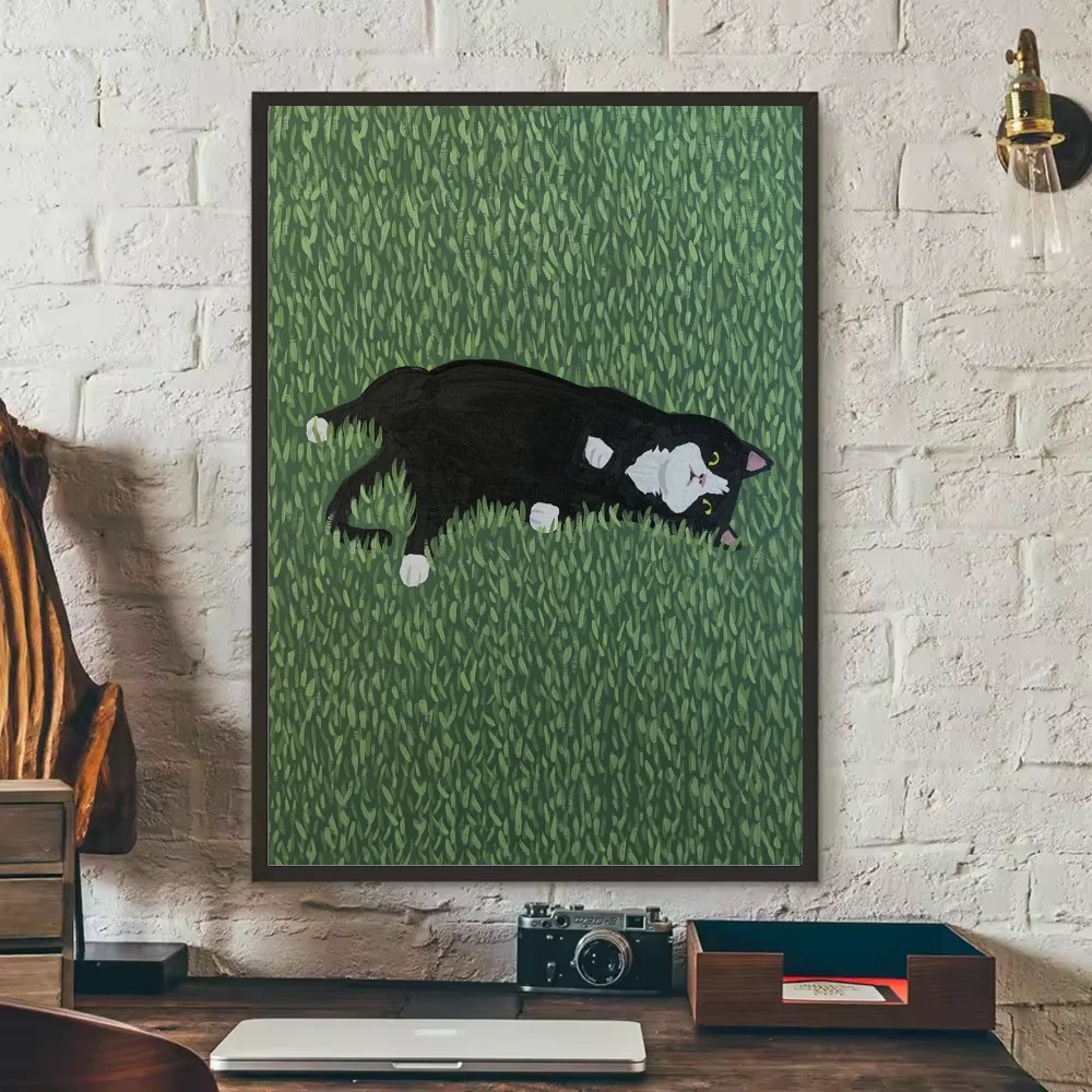 Funny Cute Cat Poster HD Waterproof Wall Art – Home Decor Wall Art Poster Peaceful Pleasures Health and Wellness z16 50X70cmNoframe
