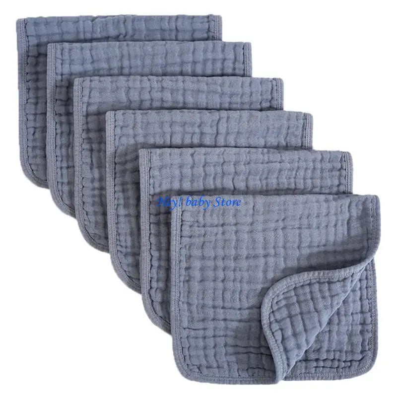 Baby Burp Cloths Set of 6 – 6-Layer Absorbent Cotton Washcloths