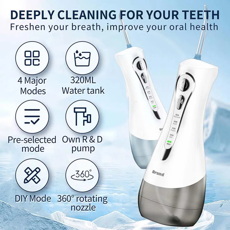 Portable Usb Charger Oral Irrigator Warm Combo Jet 300Ml Mini Rechargeable Portable Tooth Water Flosser for Home and Travel Peaceful Pleasures Health and Wellness