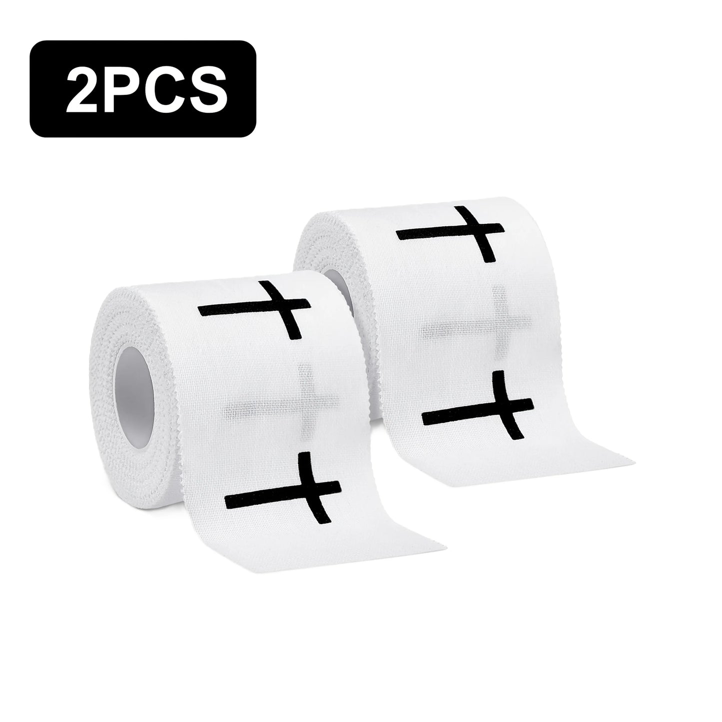 2pcs "+" Sports Wristbands | White Athletic Tape for Gym, Football and Baseball Peaceful Pleasures Health and Wellness 2Pcs
