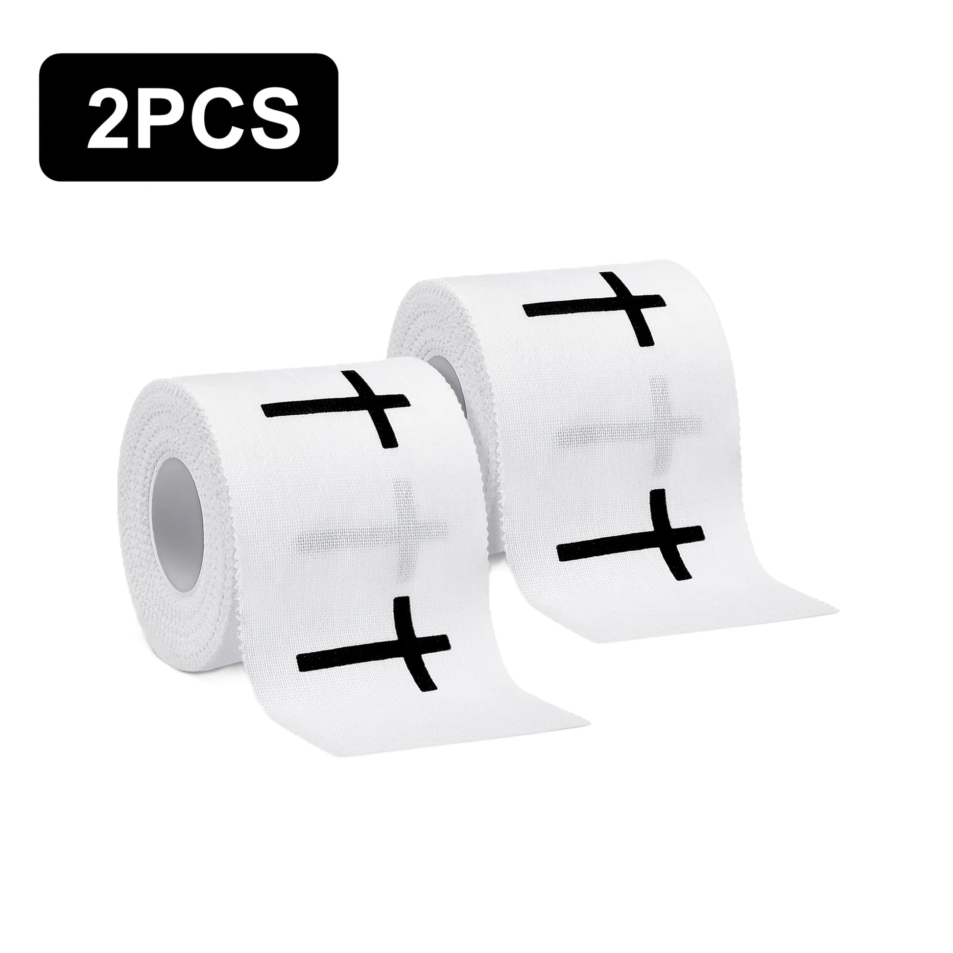 2pcs "+" Sports Wristbands | White Athletic Tape for Gym, Football and Baseball Peaceful Pleasures Health and Wellness 2Pcs
