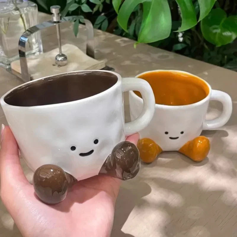 Christmas Ceramic Coffee Cup | Smiling Face Holiday Gift Mug